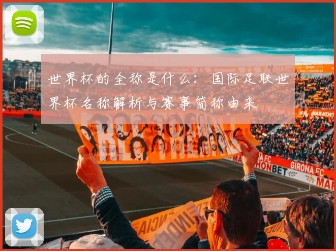 世界杯的全称是什么：国际足联世界杯名称解析与赛事简称由来